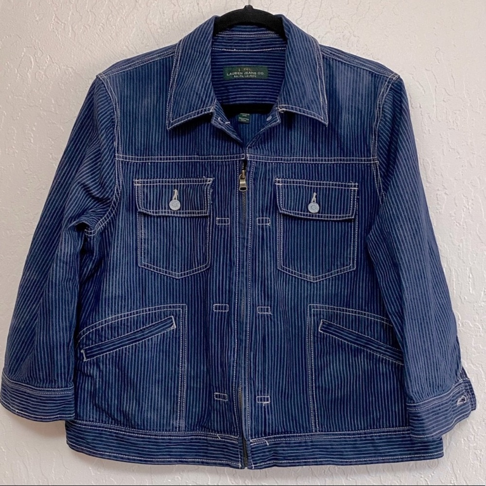 RL Lauren Jeans Co. Overdyed and Upcycled Denim Jacket, size XL